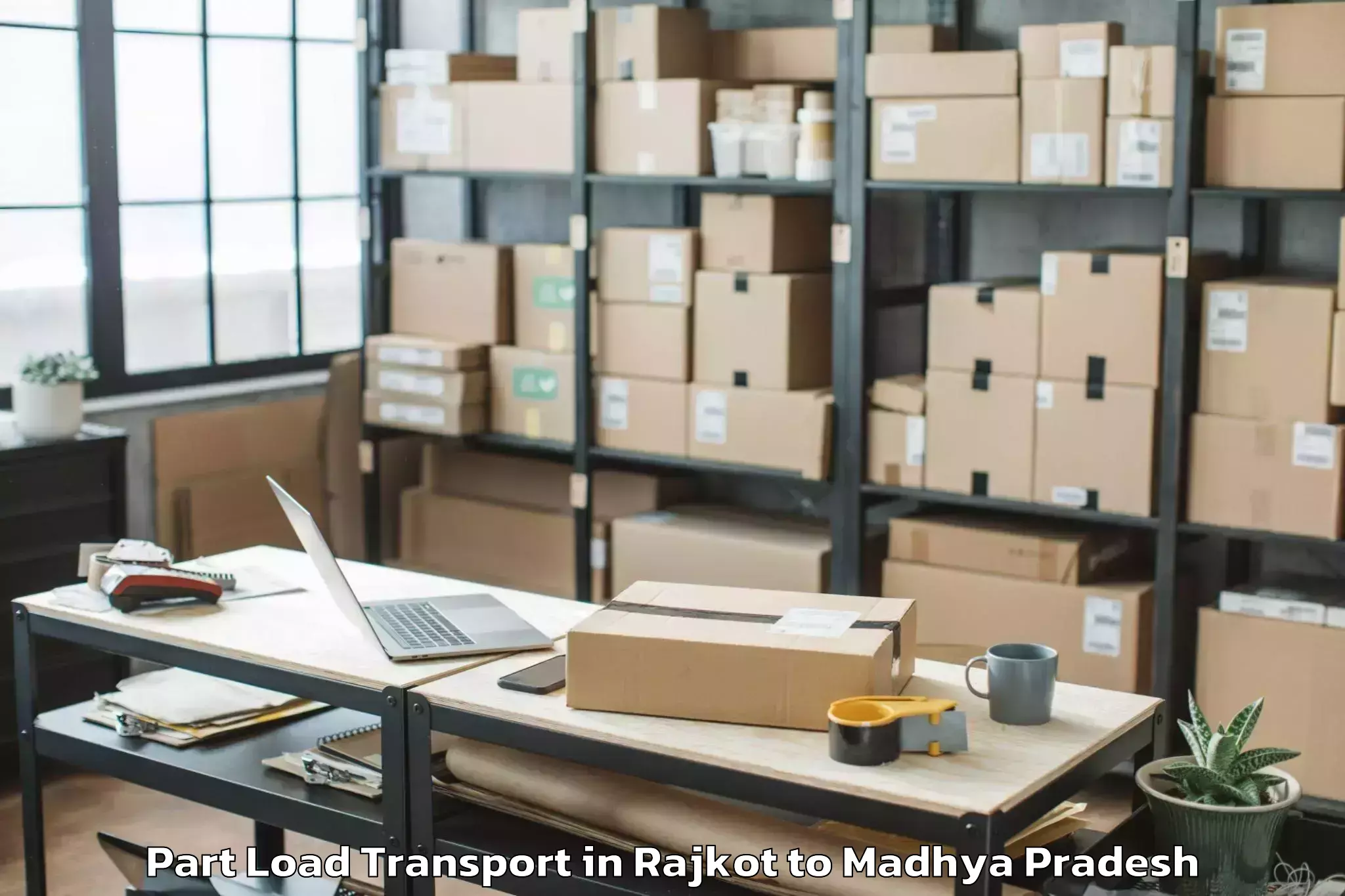 Professional Rajkot to Chanderi Part Load Transport